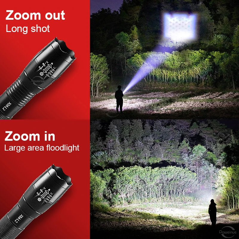 L2 lumière forte Portable LED Rechargeable EDC lampe de poche haute puissance 5 Modes lanterne puissante LED lampe torche à main pour l'extérieur