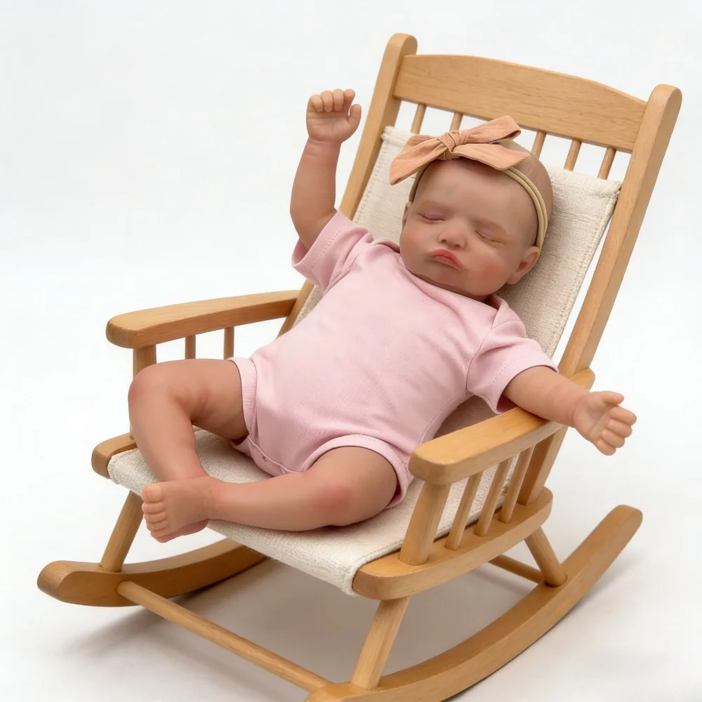 18 inch 45 cm slapende baby Rosalie herboren babypop katoenen lichaam of volledig vinyl meisjeslichaam pasgeboren babymeisjes met zichtbare aderen