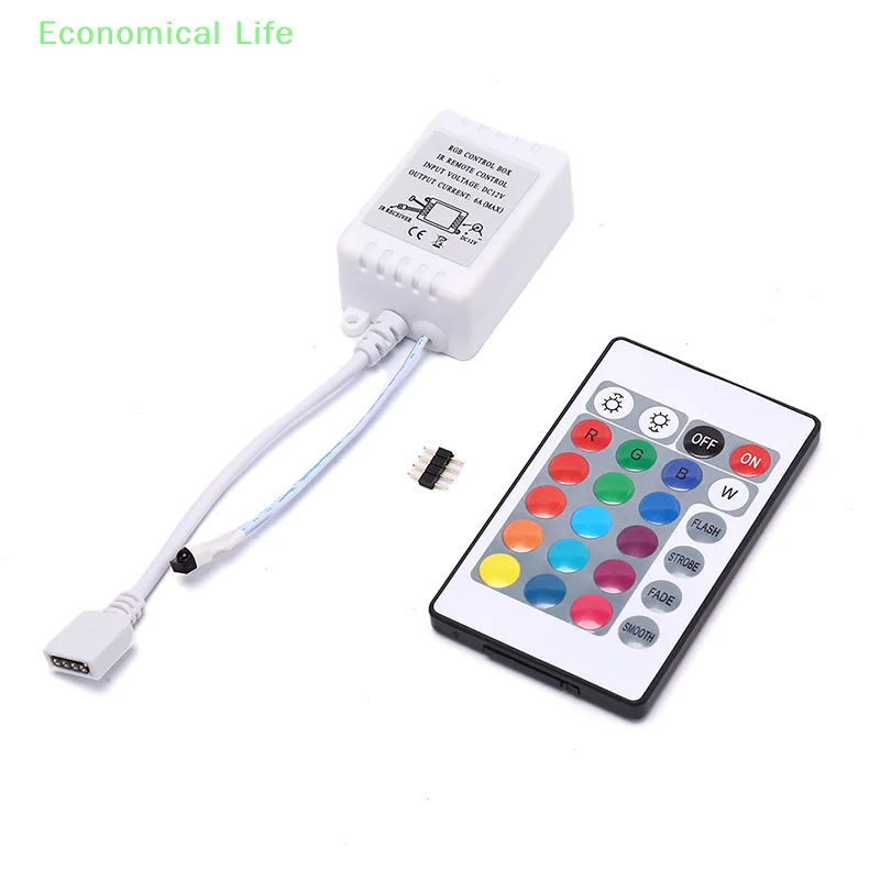 LED RGB Controller 24 Key IR Remote DC12V Dimmer Control Box For LED Strip Light