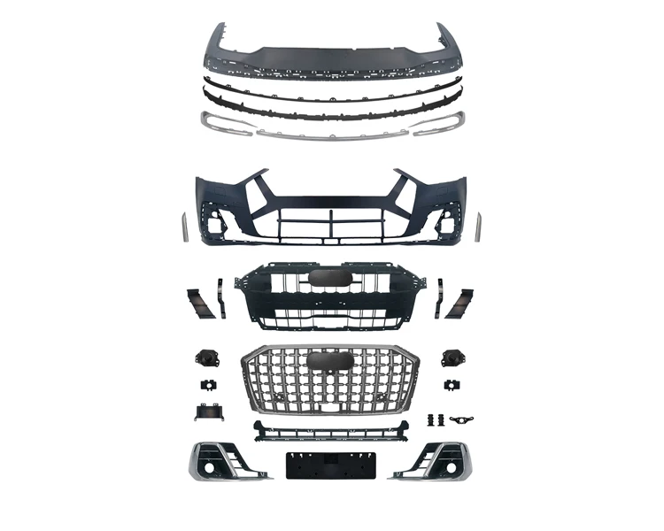 

for A8 D5 2018-2022 Upgrade Front Bumper Grill Exhaust Pipe Rear Diffuser Kits No Need Headlights 2023 Horch Style Body Kit