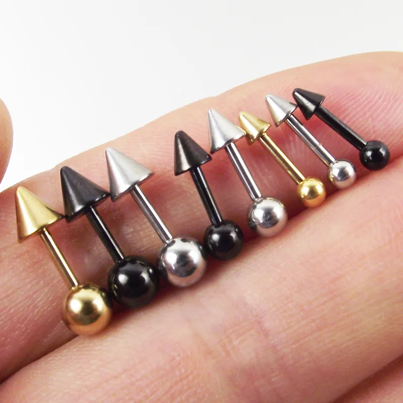1 Pair Stainless Steel Spike Tapered Ear Studs Earrings For Women/Men Fine Needle Gothic Hip Hop Piercing Ear Bone Nail Jewelry