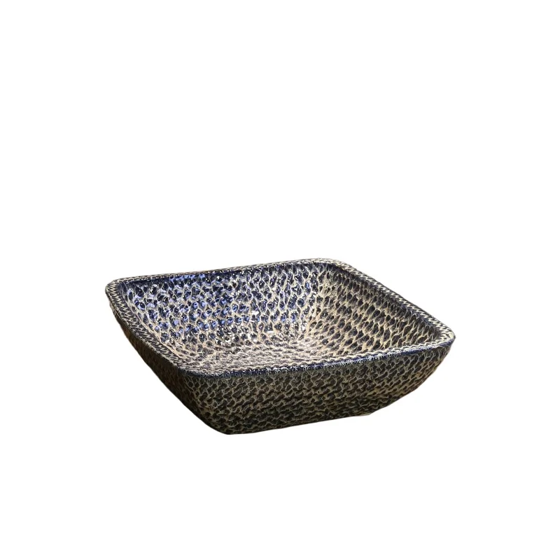 

Blue stone art countertop basin creative ceramic washbasin square countertop basin retro