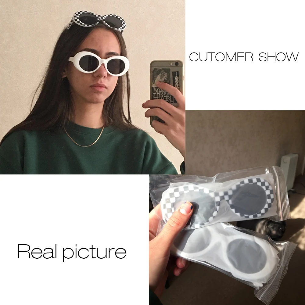 WHO CUTIE New 2023 Vintage Small Oval Sunglasses Men Women Brand Designer 90S Retro White Leopard Frame Shades Sun Glasses OM524