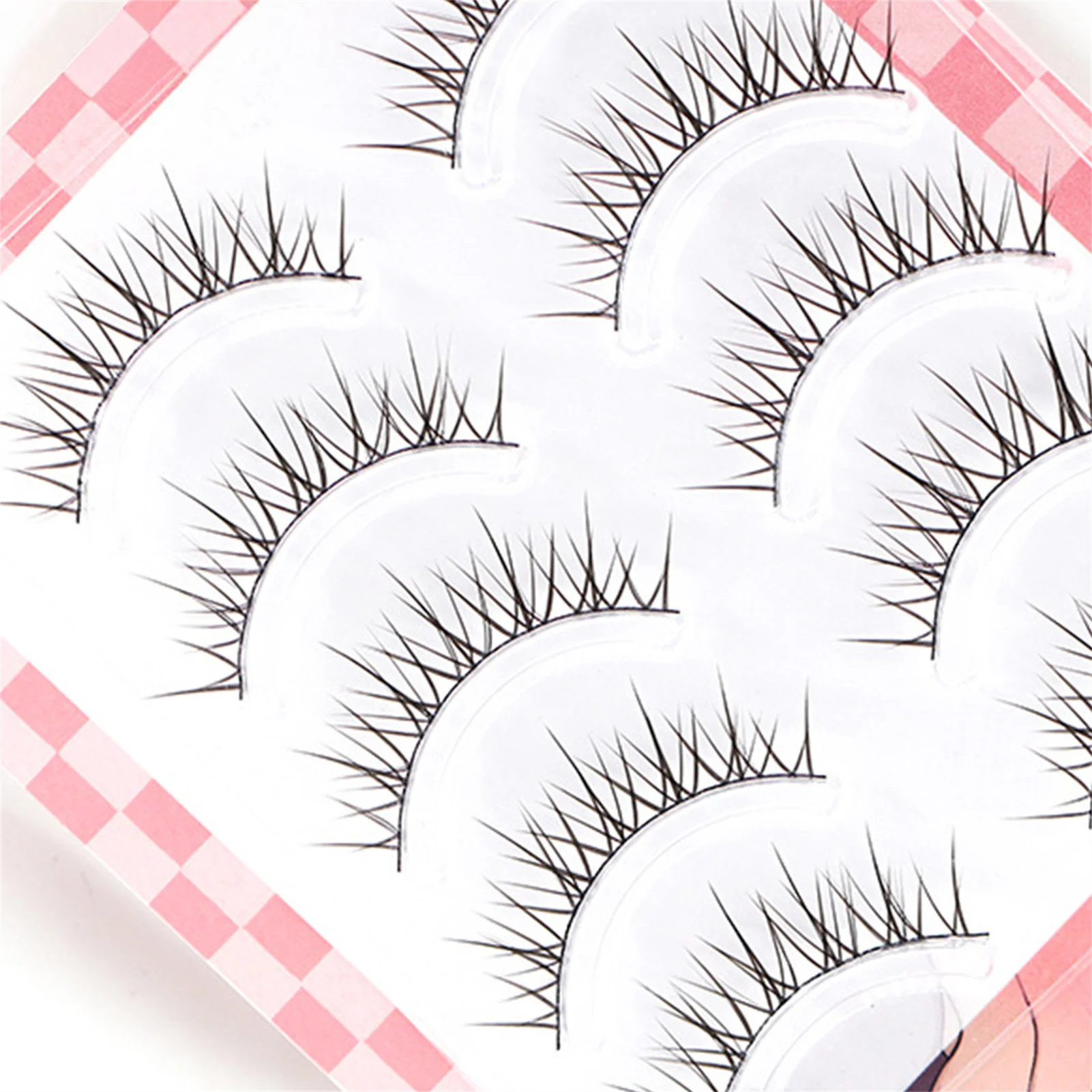 مانغا الرموش الصناعية قطاع 5 أزواج رموش يومية سوداء مع مادة الألياف للعين مختلط طول C حليقة صالون لاش ماكياج