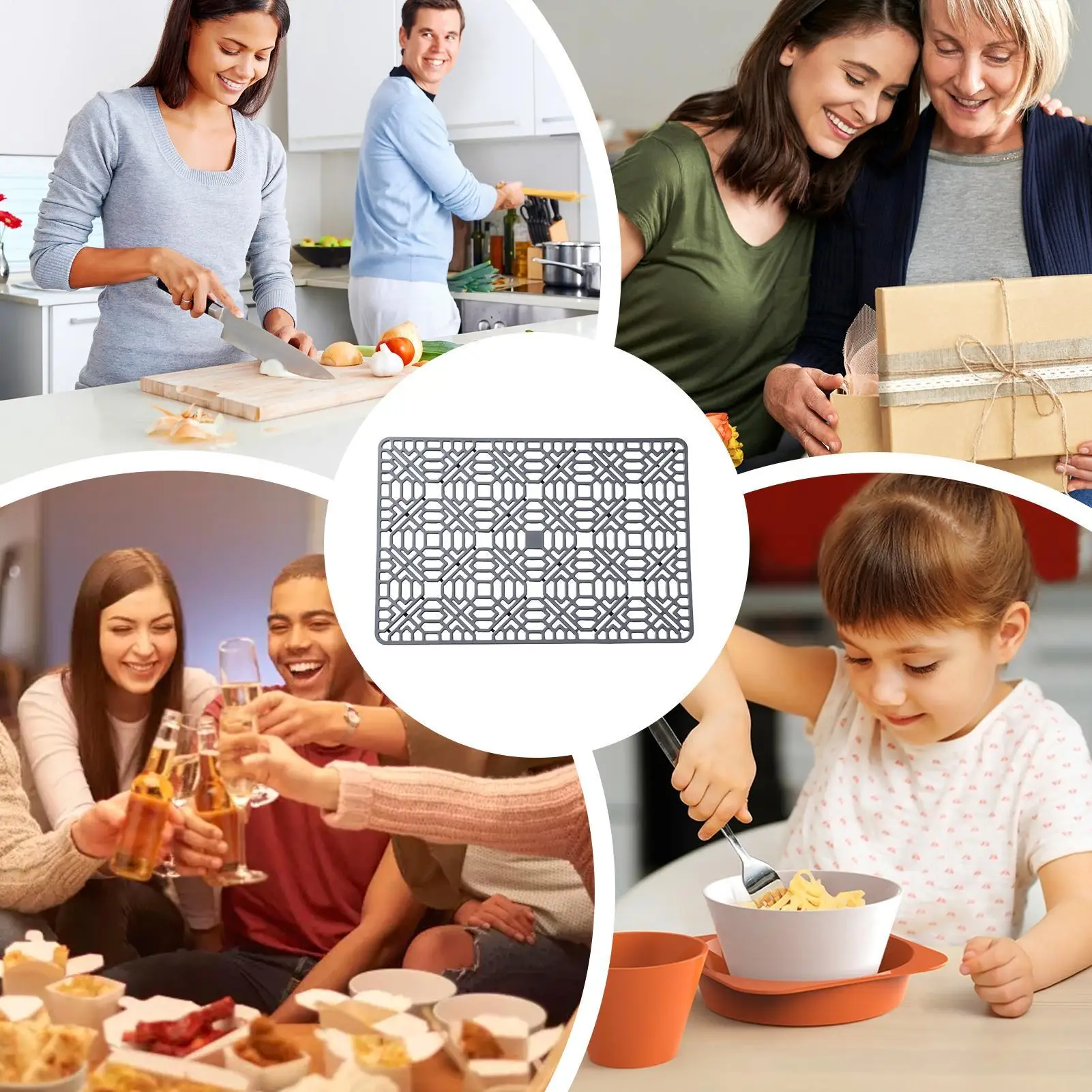 Silicone Dish Drying Mat Non-Slip Drying Pad Kitchen Counter Protector For Pot Pan Plate Air Fryer Oven Sink Dining Table Desk