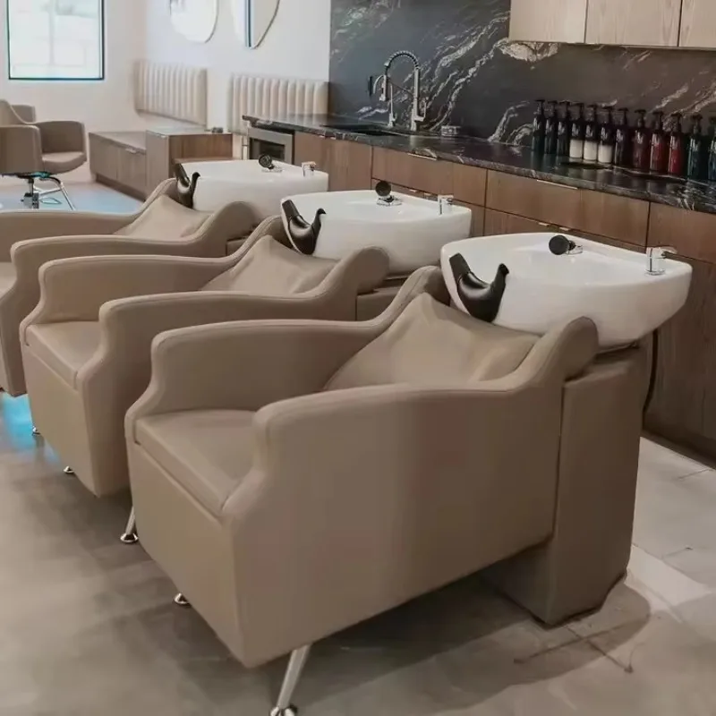 Shampoo Table and Chairs Barber Shampoo Chair Hair Washing Chair Salon Backwash Units Shampoo Bowl