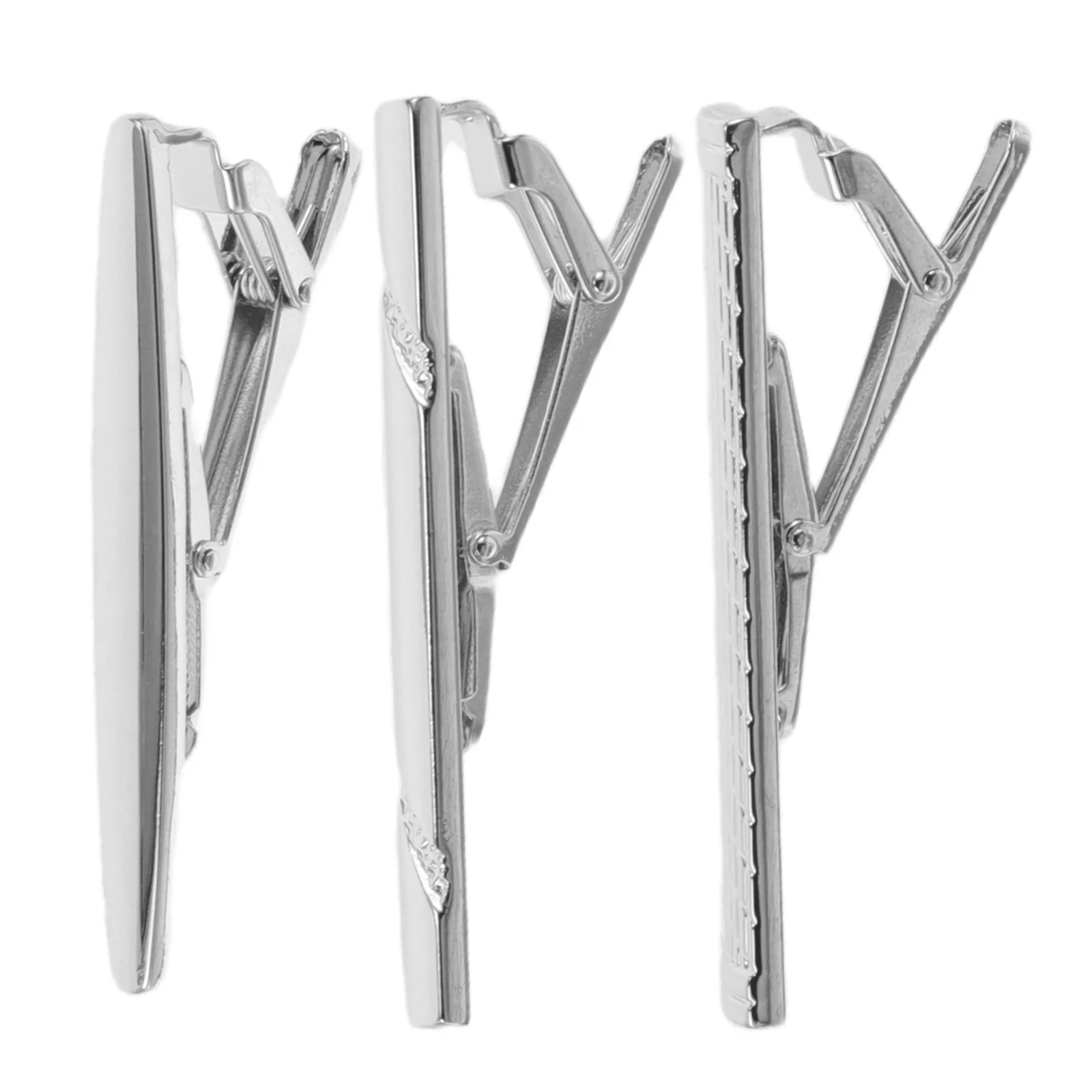 

Glossy Silver Tie Clip Metal Finish Stylish Durable Men's Dress Accessories Business Wedding Casual Party Classic Look