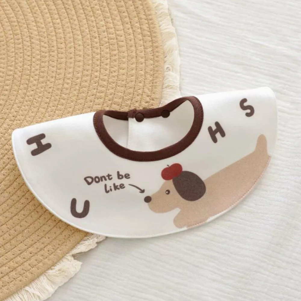 Waterproof Baby Bibs Round Neck Rotatable Infant Feeding Bib Cute Saliva Towel Newborn Baby Bib For Teething Drooling