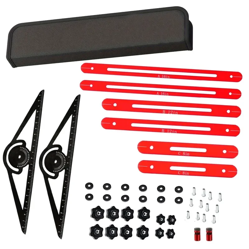 For Aluminum Alloy Woodworking Staircase Measuring Ruler Adjustable Multi Angle Positioning Scribing Tool for Decoration