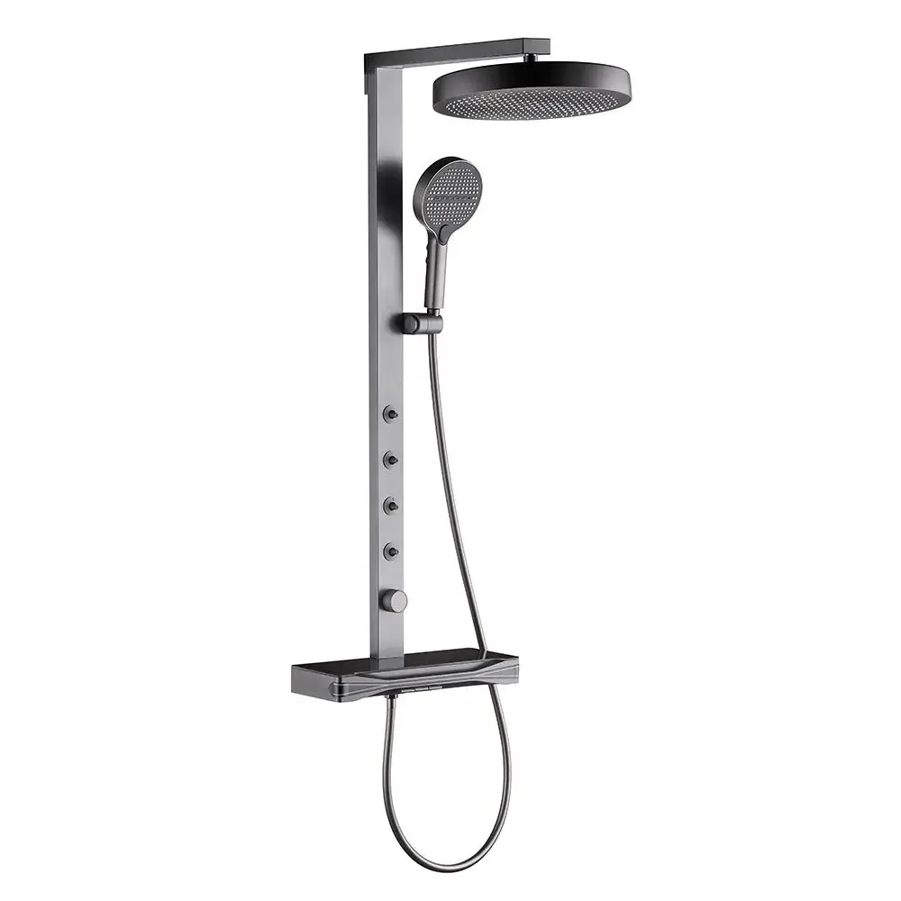 Постоянная температура, холодный и горячий цифровой дисплей, фортепианный ключ, душевой набор, роскошная система смесителей для душа с водопадом Постоянная температура, холодный и горячий цифровой дисплей, фортепианный ключ, душевой набор, роскошная система смесителей для душа с водопадом