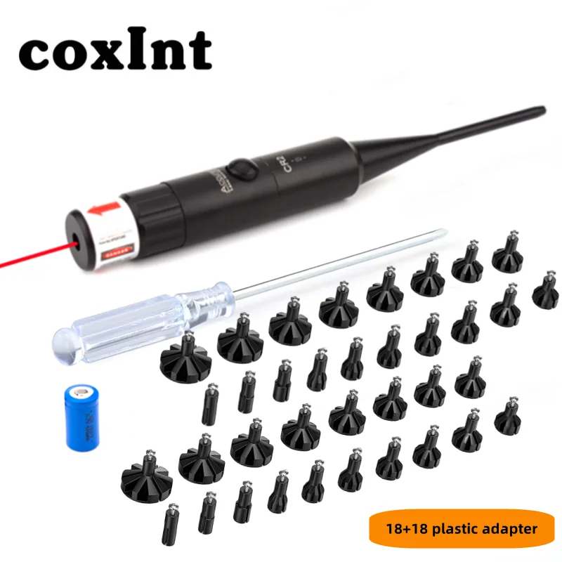 

Laser Boresighter 18pcs Adapters from .177 .22 Caliber to.78 12GA Laser Collimator Universal Laser Bore Sight