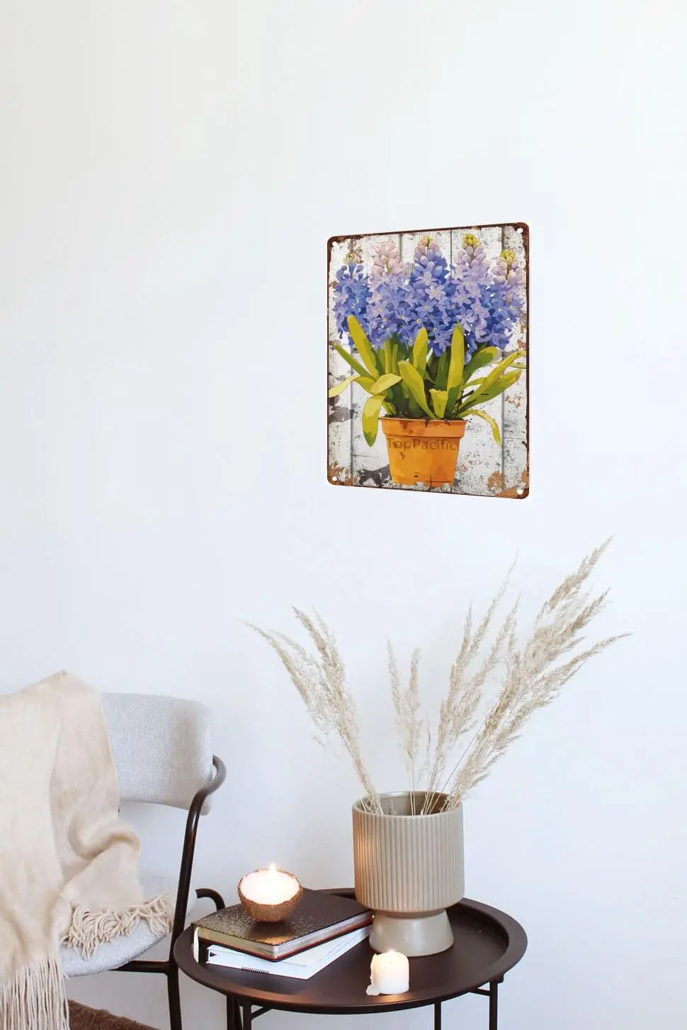 Hyacinth Flower Pot Metal Tin Sign Plaque Poster Vintage Wall Room Gift Aluminium Creative Novelty Unique Funny Art Decoration T