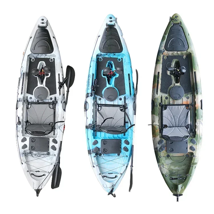 10.4FT Single Person Fishing Pedal Kayak One Seat Sit on Top Hard Plastic Fishing Kayak with Pedal Drive