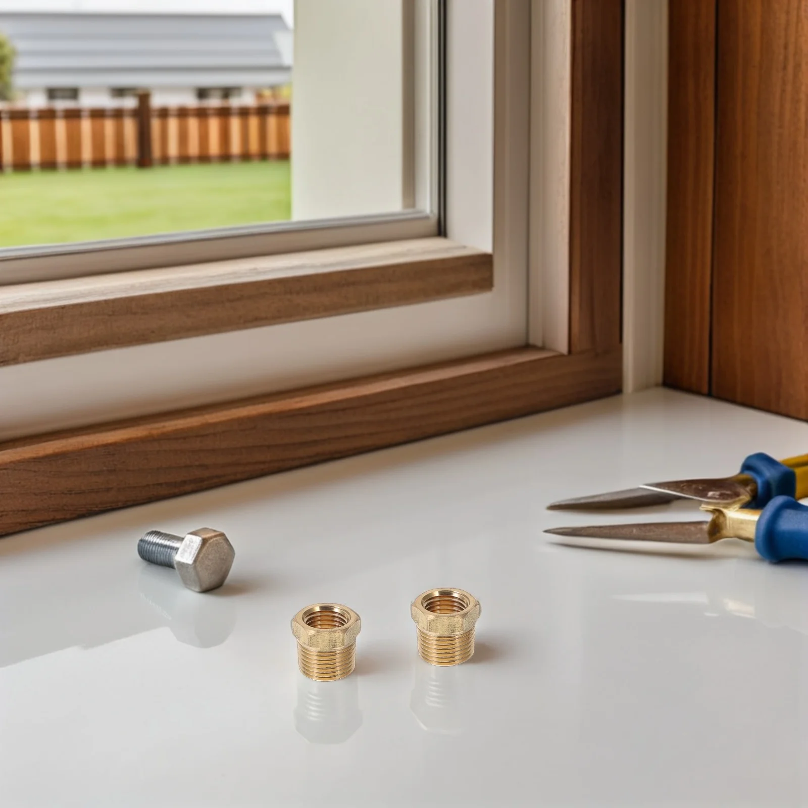 

9pcs Brass Npt Pipe Reducer Adapter 1/4 Inch Male To 1/8 Inch Female Hex Threaded Fitting For Hydraulic Gas Plumbing Systems