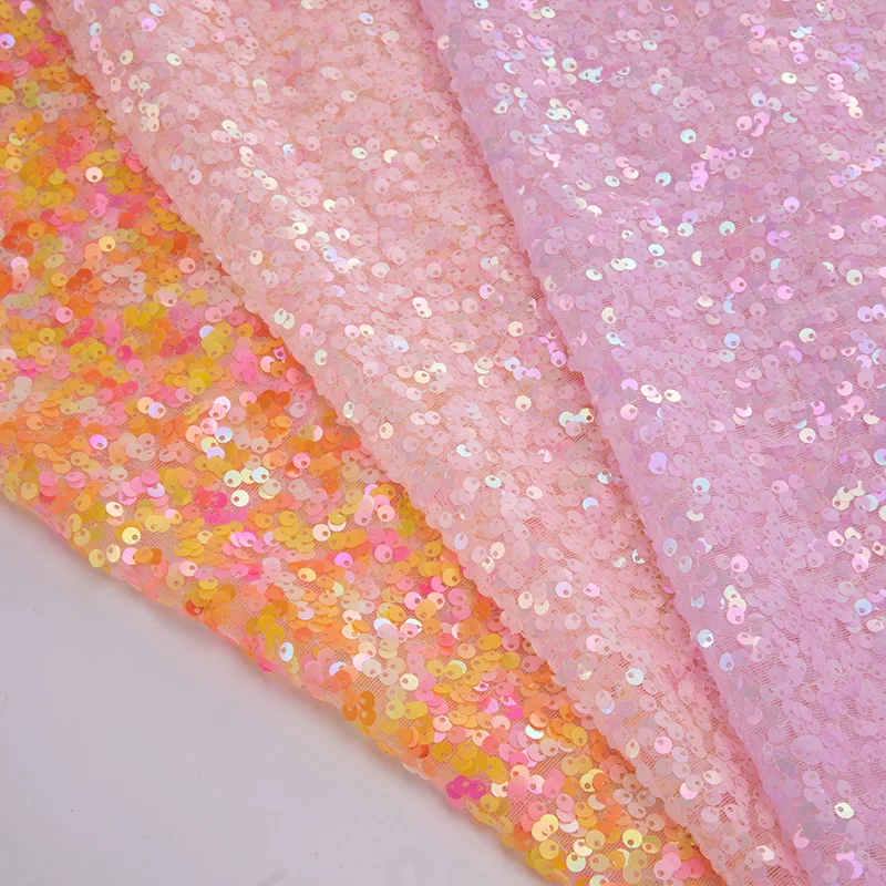 Sequin Fabric Dress Material Decoration Bling Cosplay Gown Mesh DIY Sewing