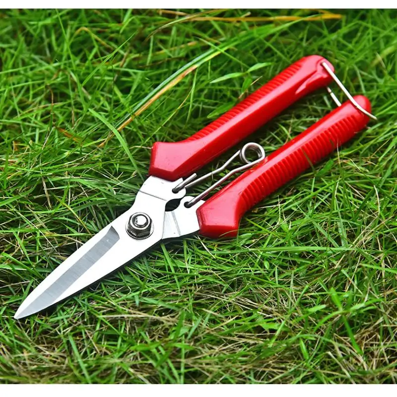 Hot Garden Scissors Straight Head Pruning Shears Non-slip Handle Stainless Steel Outils Manuels Household Bonsai Pruing Scissors