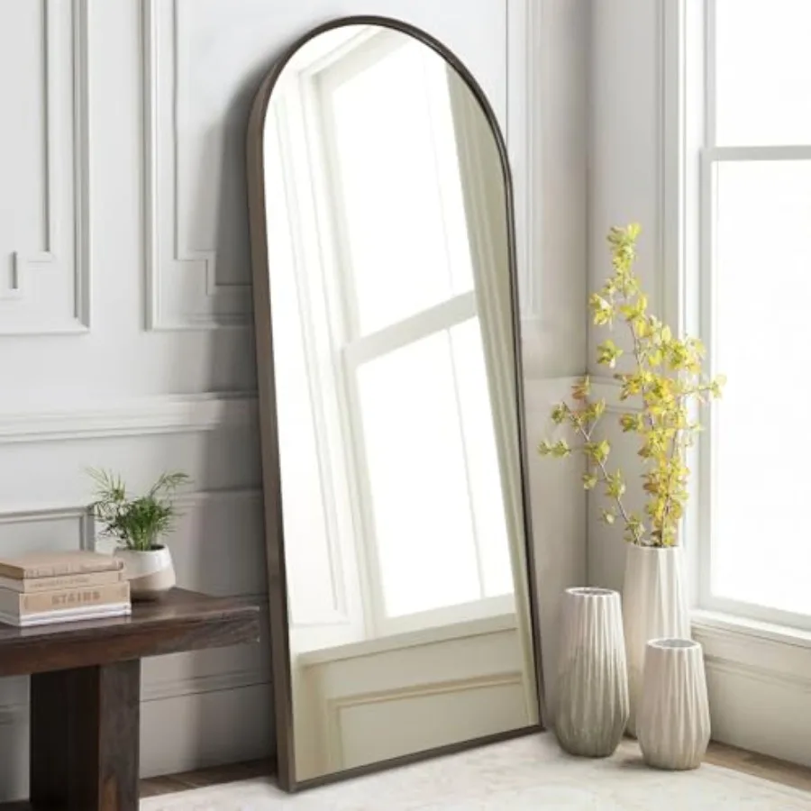

Large Arched Full Length Mirror, Arch Bathroom Wall Mirrors Metal Aluminum Alloy Frame Modern Simple Home Decor for Living Room