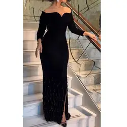 Sweetheart Prom Dress Full Sleeves With Floor Length Evening Dress Women Birthday Wedding Party Formal Gowns Arabia