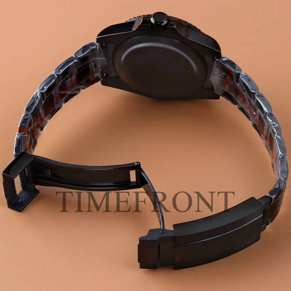 With Dark Blue 28.5mm Sunburst Dial Hands 40mm NH35 Black Watch Case Oyster Strap For NH34  NH35 NH36 NH38 Movement Yacht-Master