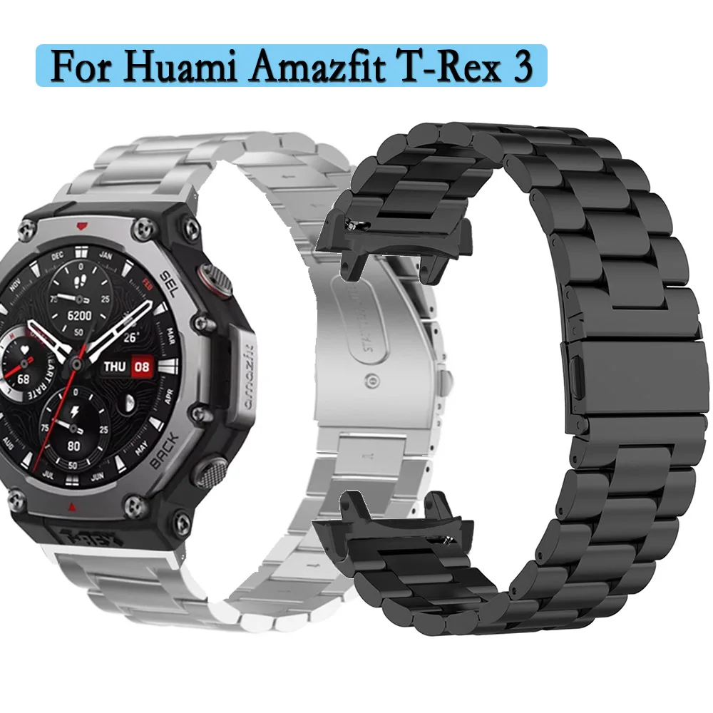 Metal Strap For Huami Amazfit T-Rex 3 High Quality Stainless Steel Watchband Bracelet Fashion and Simple Business Style