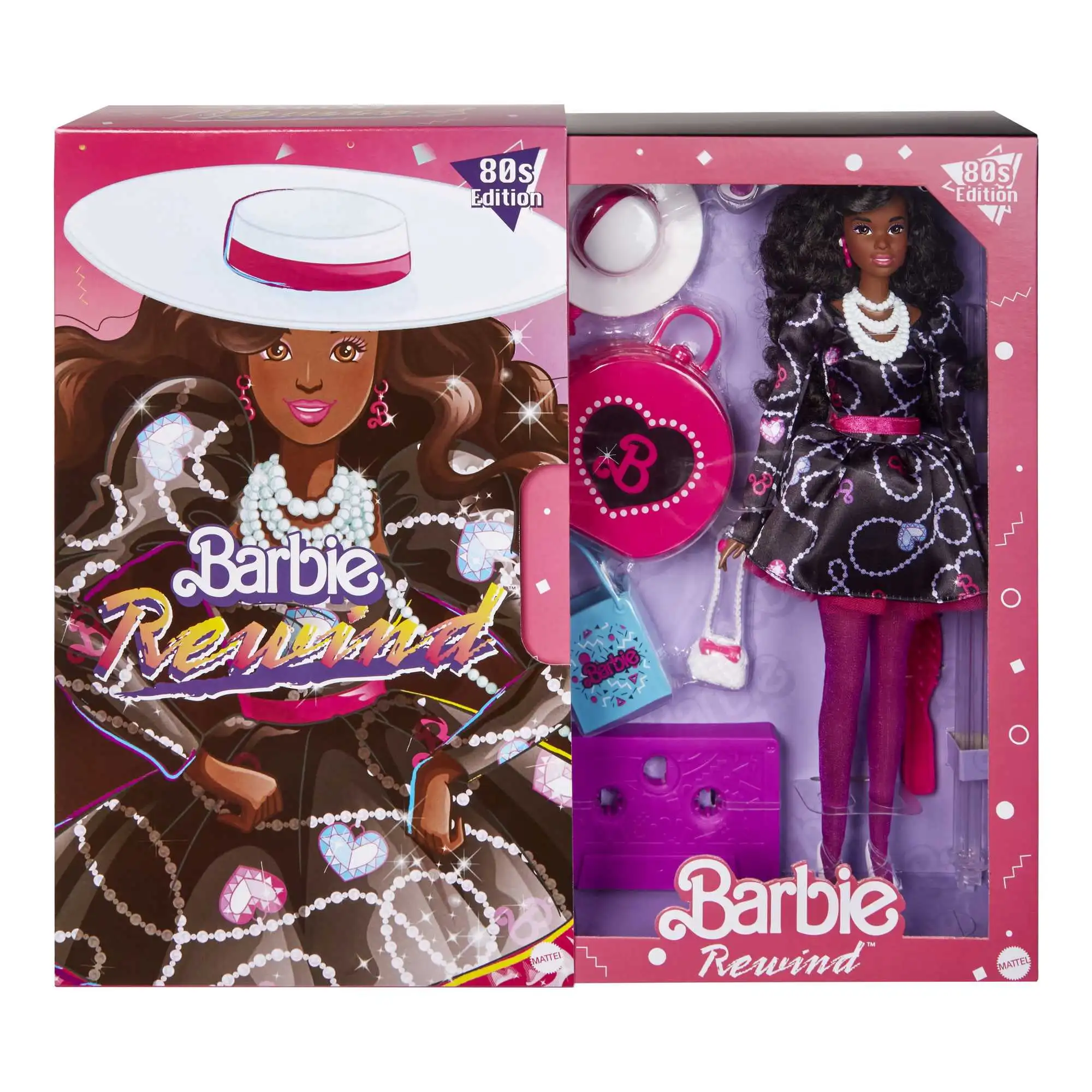 Rewind-Muñeca coleccionable edición 80s, con vestido sofisticado y accesorios nacarados