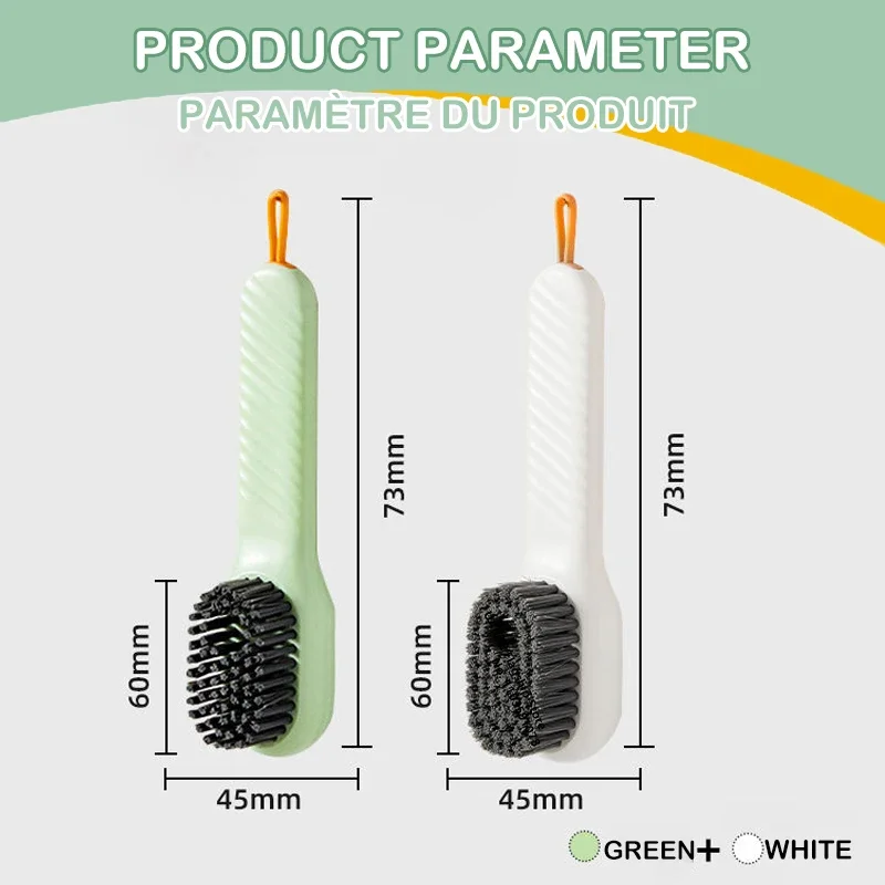 Multifunctional Liquid Shoe Cleaning Brush Press-On Cleaning Tools with Soap Dispenser Shoe Laundry Brush Scrub Soft Bristle