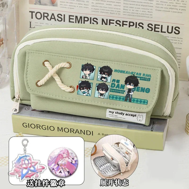 

Black Blue Green White,Cute,Honkai: Star Rail,Anime Pencil Case Pen Bag,Kids Teens Pencilcase Girls Boys School Supplies