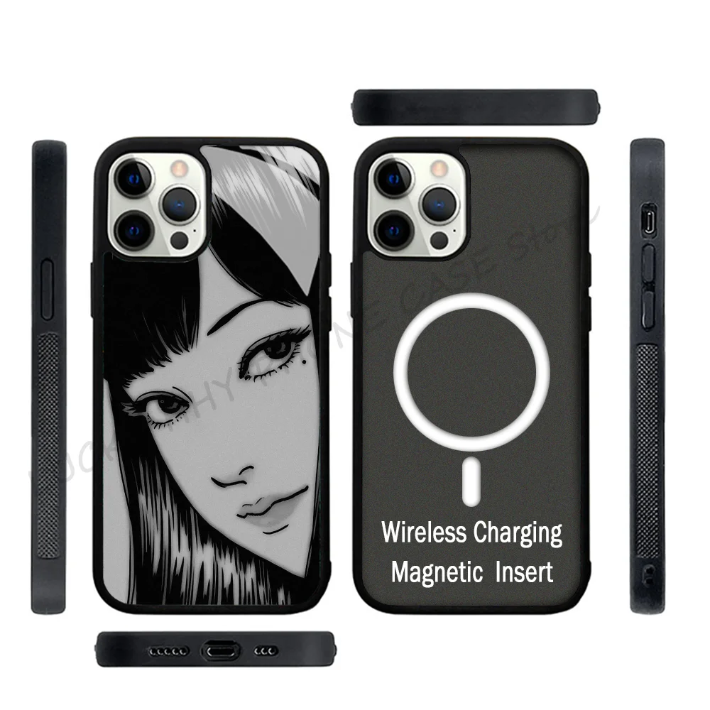 Junji Ito Terror Horror Phone Case Phone Case Strong Magnetic For IPhone 15 14 13 Pro Max 11 12 Mini For Magsafe