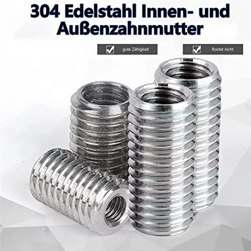 New 20 Pcs Thread Reducing Nuts, M8 Male to M6 Female Thread Screw Sleeve Bolt Conversion Nuts, Threaded Reducers Adapters