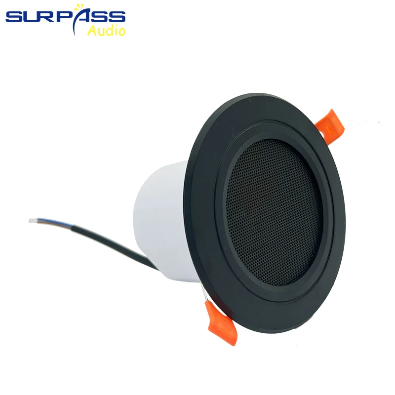 3 Inch 10W Moisture-proof Plastic Ceiling Speaker with Cover Fidelity Sound Quality Light Weight Home Background Music Playback