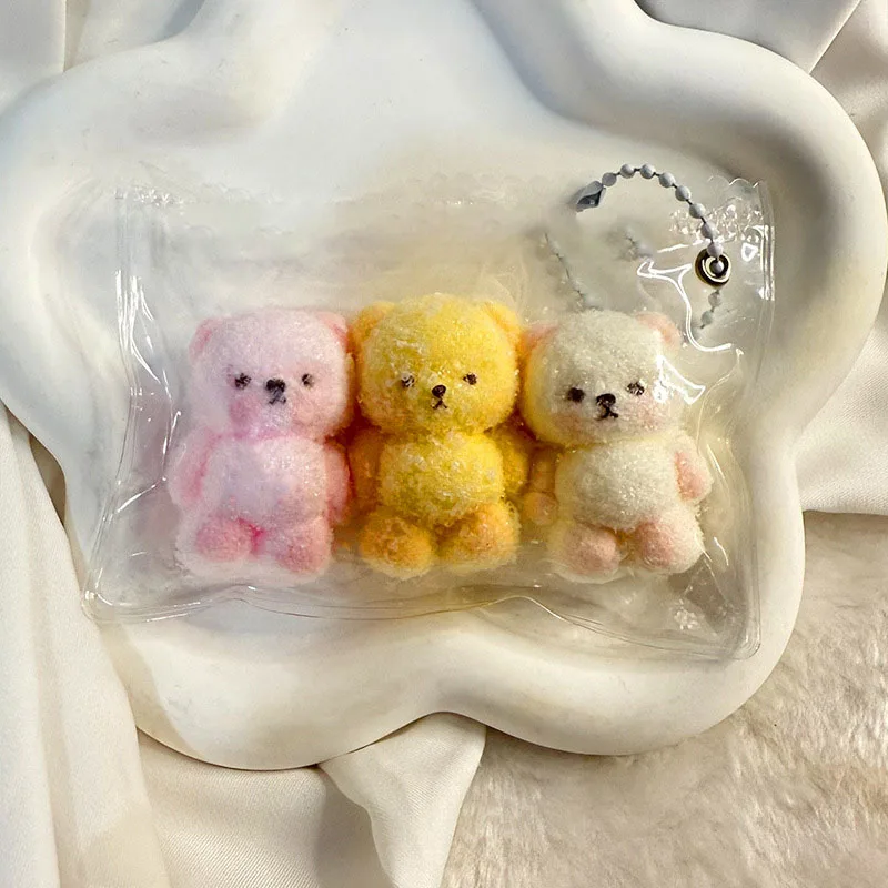 Taba Squshy Cartoon Mini Value Pack  Three: Bear Cat  Dog Fidget Silicone Toys Squishy Sensory Toys Girls Birthday Gift Keychai