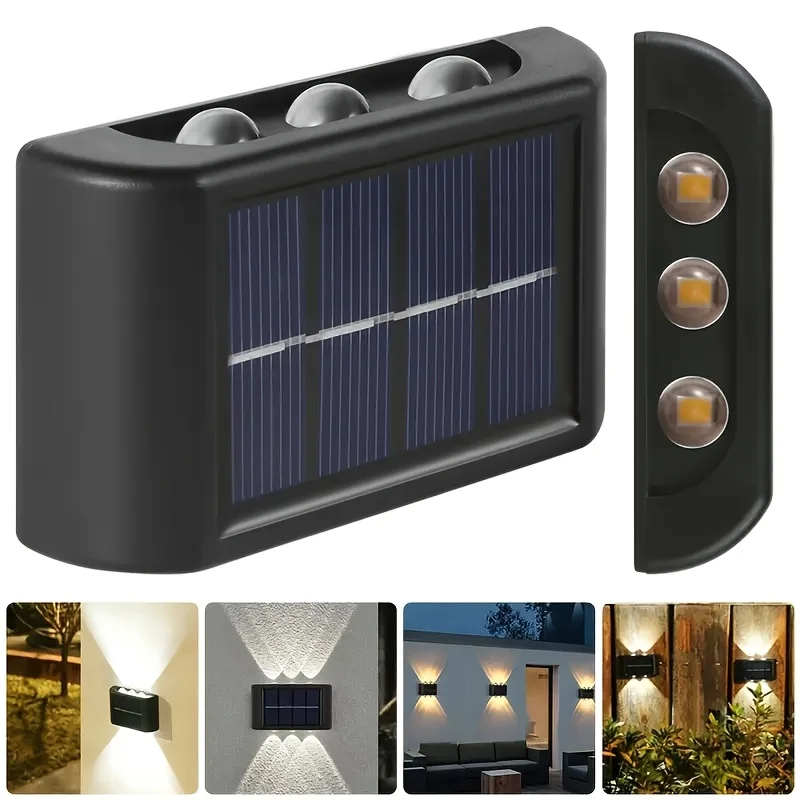

Outdoor Solar Wall Lamp Waterproof up down Lighting Garden Stair Fence Decorative Light Luminous Illumination for Home Garden