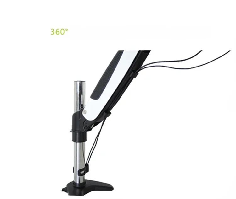 Gas Spring Arm Wall Mount Aluminum Sit-Stand 15"-27" LCD Monitor Holder+Keyboard Holder Full Motion Stand Bracket Adjustable