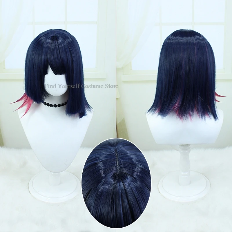 Game Zenless Zone Zero Ellen Joe Cosplay Wig 30cm Black Dark Red Mix Short Synthetic Hair Headwear Women Men Halloween