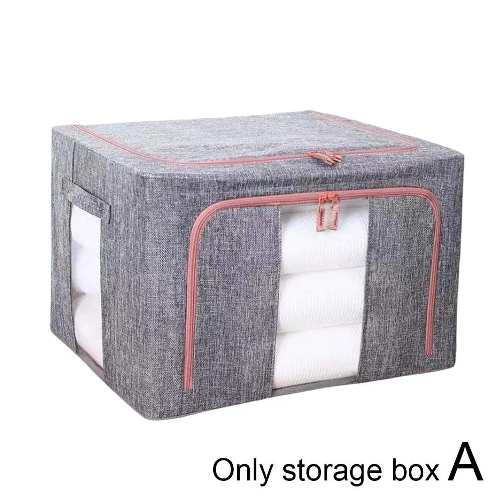 Visible Large Capacity Storage Box Portable Household Foldable Organizer Clothes Zipper Handles Container Dustproof With N1I9