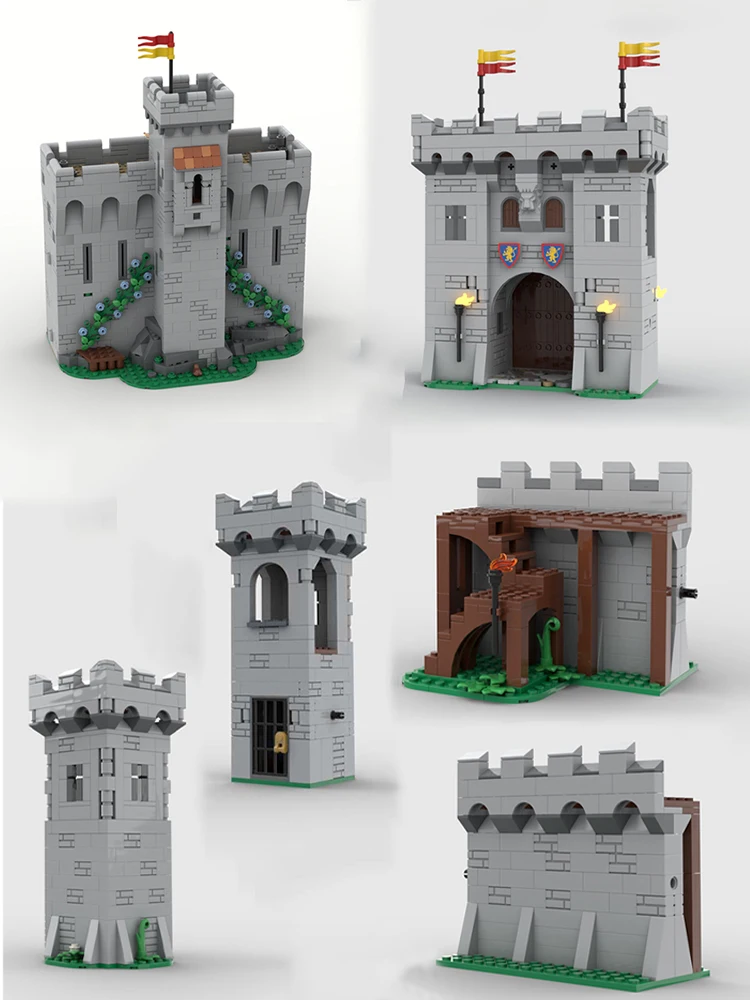 Bloc de construction MOC, porte de ville médiévale et modèle mural de ville, ensemble de jouets d'assemblage créatif, cadeau de Festival adapté à tous les architectes