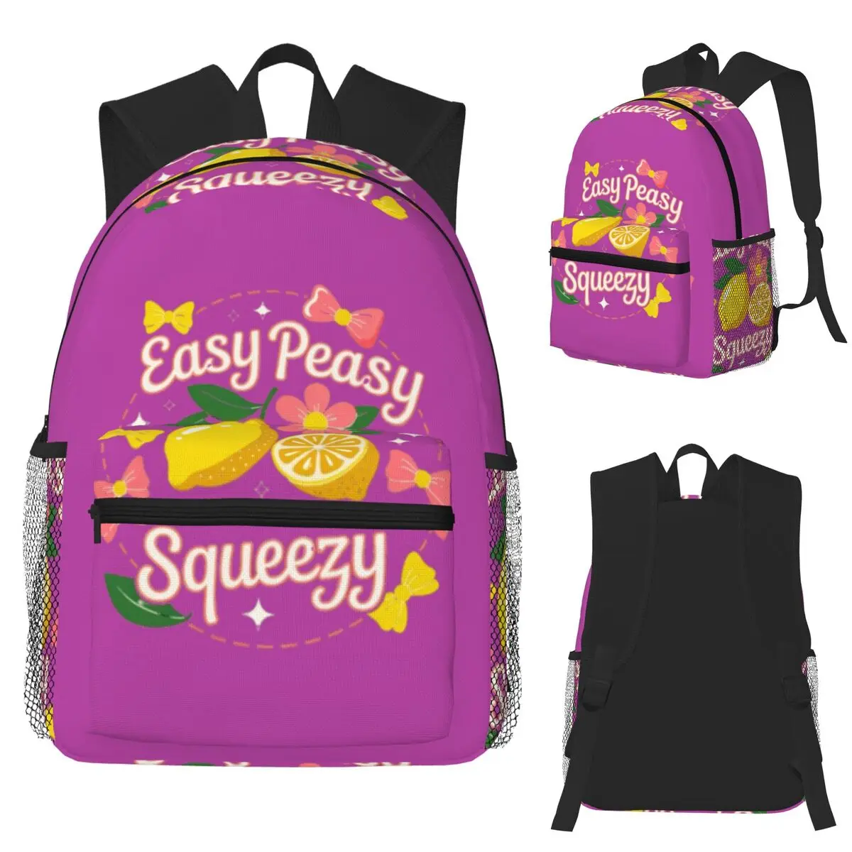 

Easy Peasy Lemon Squeezy Cute Lemon Summer Graphic Student Backpack School Bag Daypack for Boys Girls Bookbag Shoulder Bags