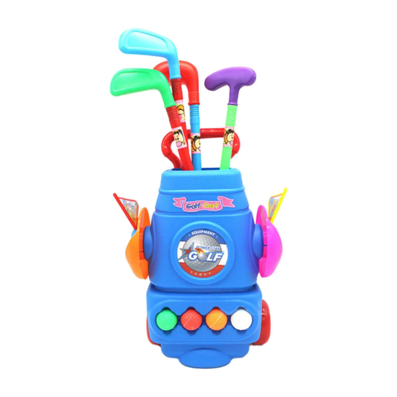 Kids Golf Club Set Toy Parent Child Interactive Toy Mini Hand Eye Coordination Home Sports Toy for 3 4 5 6 Years Old Children