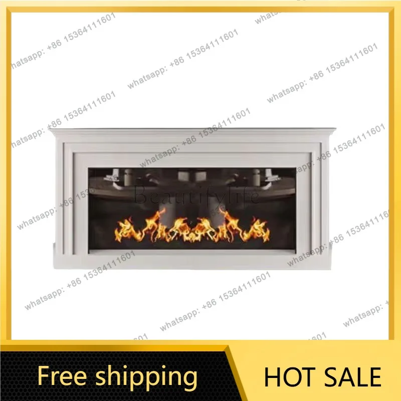 Zj. American simple solid wood white mantel, entrance cabinet, living room TV cabinet background wall