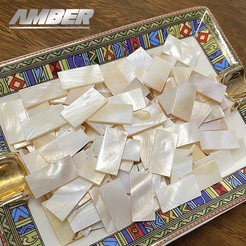 50pc rectangle Mother of Pearl Mosaic Tiles Natural Shell Square Mosaic Pieces for Home Decoration Crafts hobbies arte