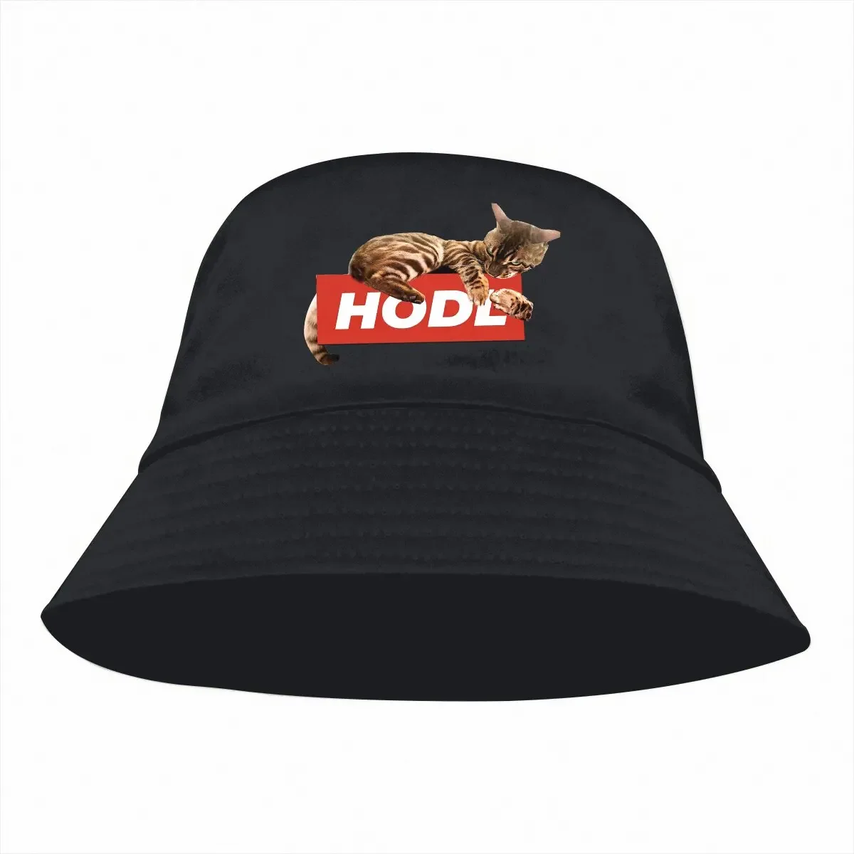 Bitcoin Crypto Bucket Hat Cat Hodl your Men's Women's Fisherman Cap Hip Hop Beach Sun Fishing Hats