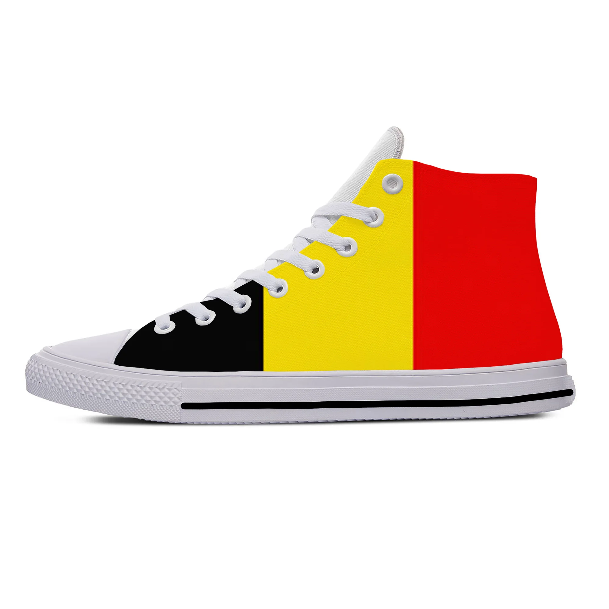 Belgium Belgian Kingdom Flag Patriotic Fashion Casual Cloth Shoes High Top Lightweight Breathable 3D Print Men Women Sneakers