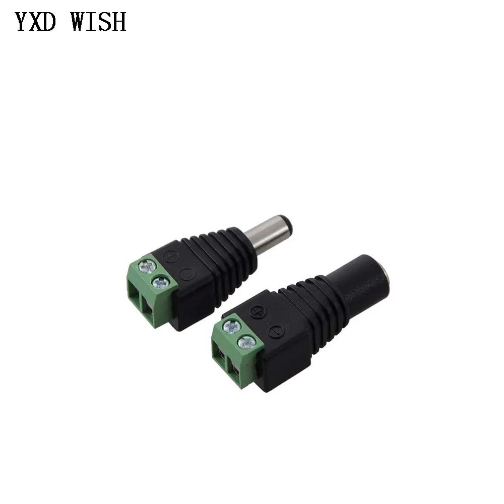 10pairs DC 12V Male Female Connectors 2.1*5.5mm Power Plug Adapter Jack Sockets Connector For Signal Color LED Strip CCTV Camera