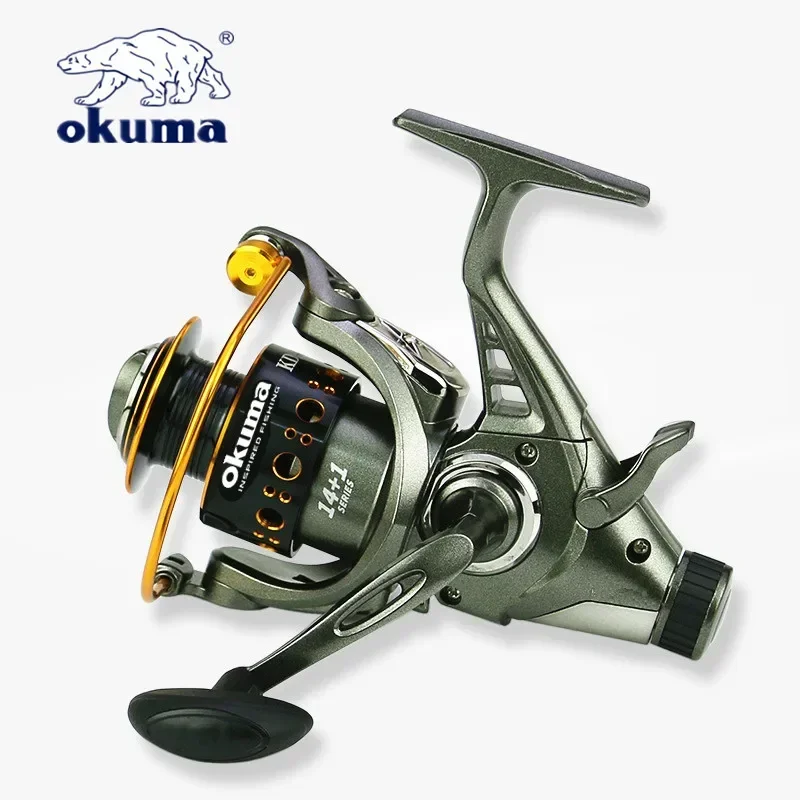 OKUMA podwójny zwalniany przedni i tylny hamulec kołowrotek 12Kg Max Drag kołowrotek 4.9:1 High Speed 3000-6000