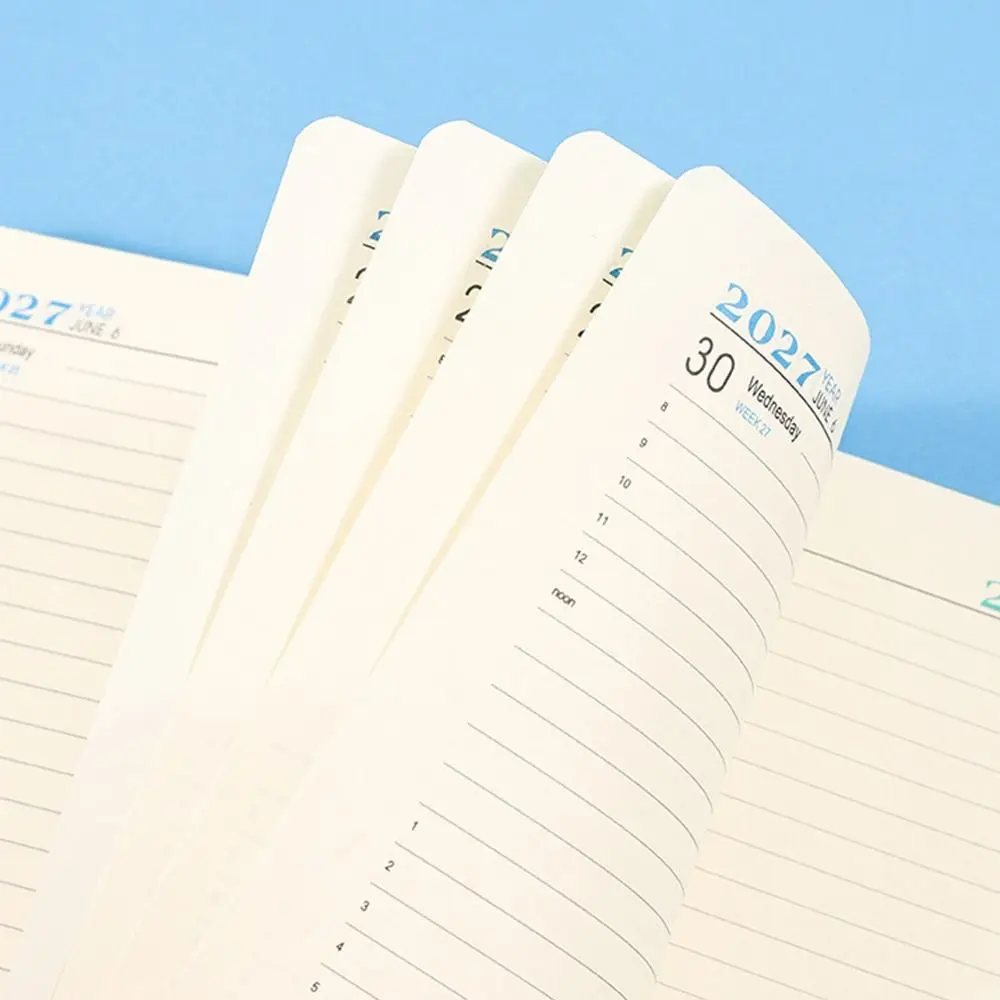 New PU 2027 Daily Planner Thick Paper Stitched Cover Weekly Agenda Ribbon Bookmark Monthly Planner Daily Planning
