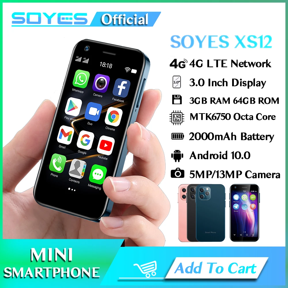 soyes mini smartphone com octa core android 100 4g lte celular camera 13mp 30 display otg 01