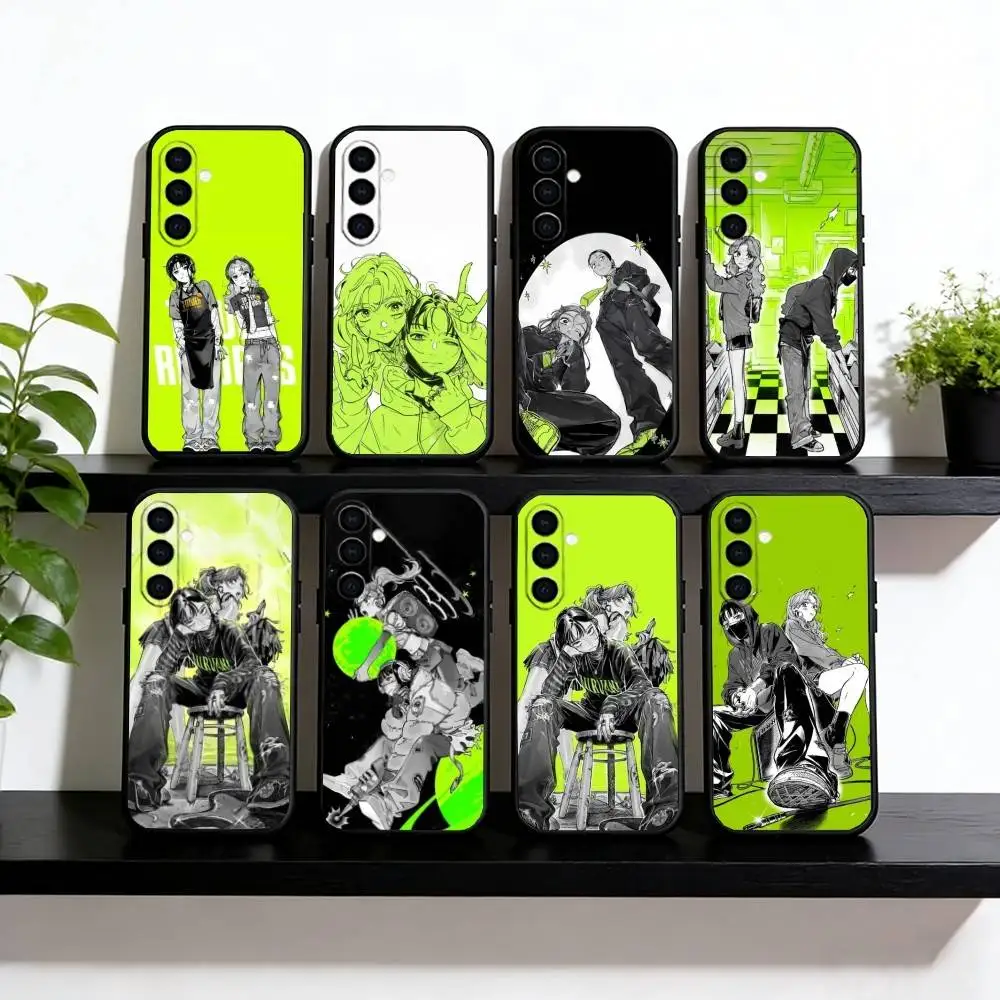 Зеленый чехол для телефона Yuri Guy KiniOto Manga для Samsung Galaxy A73, A72, A71, A70, A53, A52, A51, мягкий силиконовый черный чехол