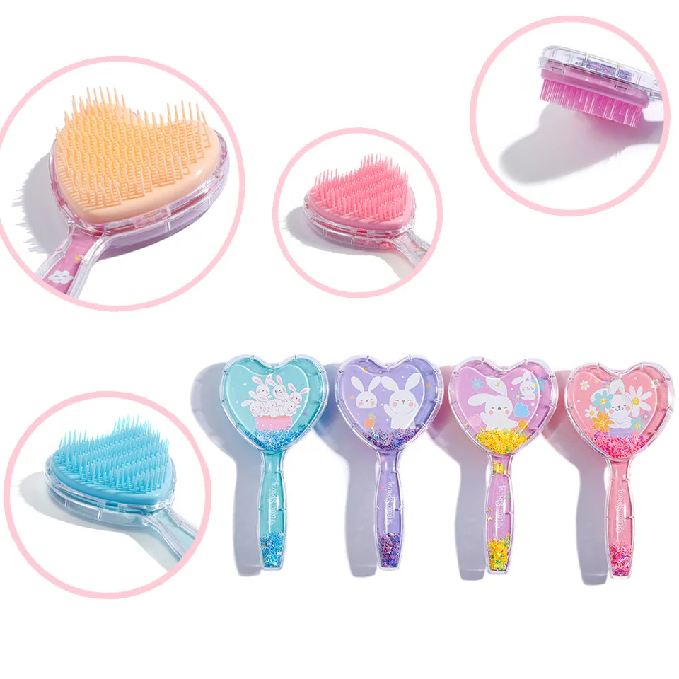 

New Cartoon Hot Sale Quicksand Sequin Hairdressing Comb Glitter Massage Cartoon Comb Girl Air Cushion Comb Rabbit Air Bag Comb