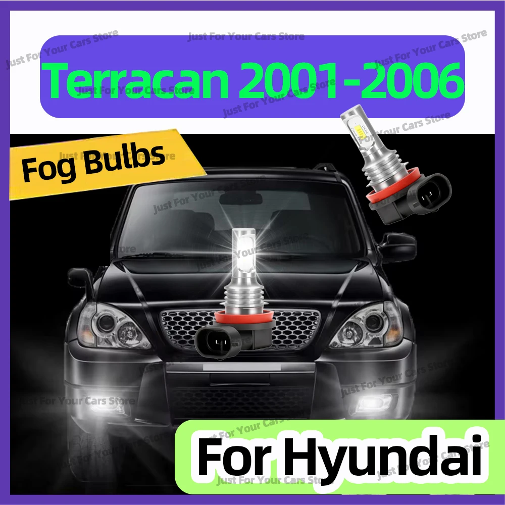 

2Pcs 6000K LED Front Fog Light Bulbs 15000LM Foglamps For Hyundai Terracan 2001-2006 2002 2003 2004 2005 Plug&Play Accessories