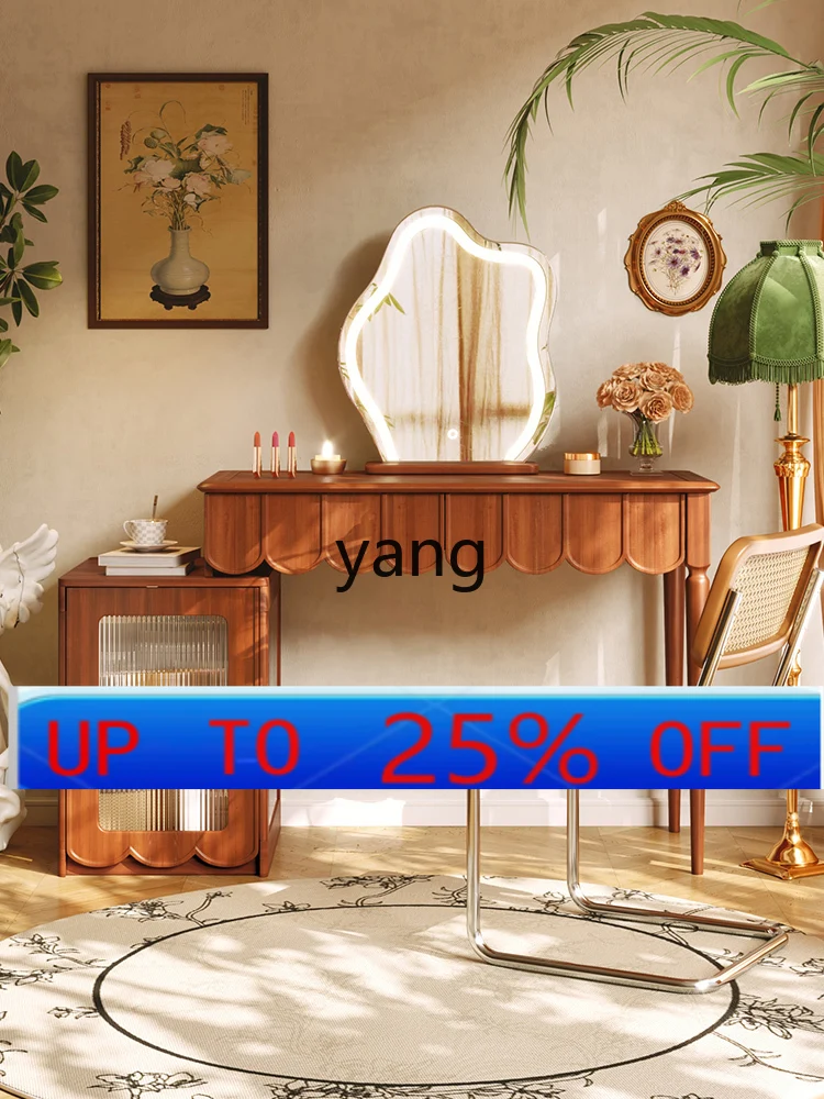 

CX Solid Wood French Dressing Table Makeup Mirror Integrated Advanced Retractable Dresser Makeup Table